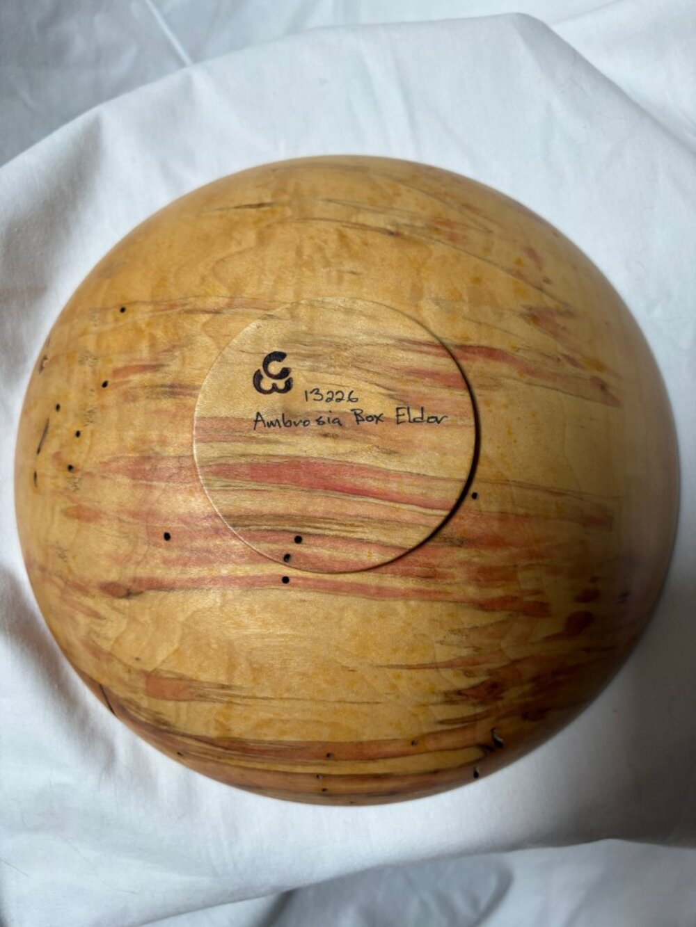 Ambrosia Box Elder Bowl by Warren Carpenter – Hand‑Turned, Signed & Numbered - Picture 4 of 9